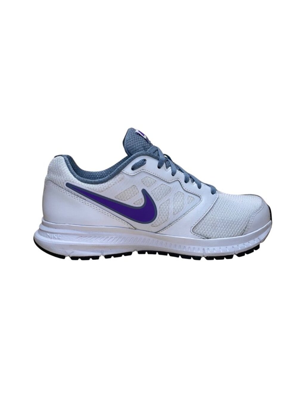 Nike Women’s White Mesh & Purple Swoosh Downshifter 6 Running Shoes Size 8.5